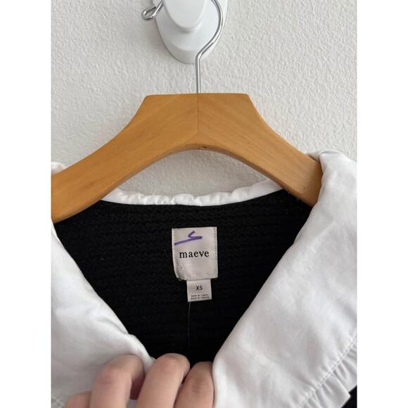 Maeve Anthropologie Peter Pan Collar Twofer‎ Sweater Blouse Sz XS NWT - Picture 3 of 7